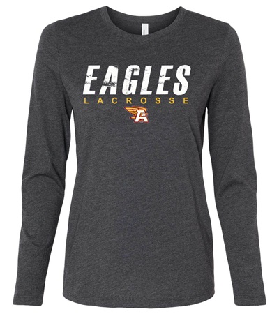 AHS Lacrosse Ladies Long Sleeve Dark Grey T-Shirt - Orders Due Wednesday, March 13, 2024